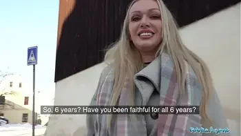 Public Agent Sexy busty cougar housewife Amber Jayne sucks and fucks