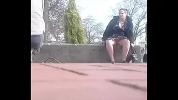 Wife's legs wide open teasing strangers