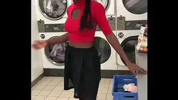Ebony girl picked up in launderette for anal sex