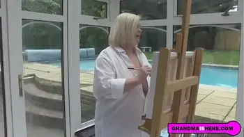 decides to fuck her painting model