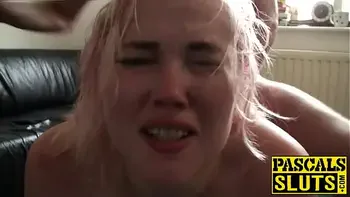 Hardfucked curvy babe toys her pussy on maledoms wish