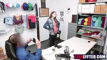 Scared teen thief fucked & creampied by creepy shop detective