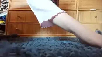 After passing the vacuum cleaner your m. masturbates with the nozzle all inside her pussy