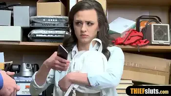 Timid teen shoplifter fucked in the ass by a LP officer