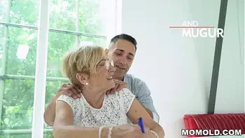 Kinky Old Chubby GILF Malya has a lucky day, gets to hop on a young dong