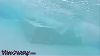 Flashing my dick in front of a hot girl in public pool and helps me and fuck - it's very risky with couple near - P2