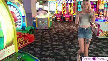 Petite Blonde Cutie Kate Bloom Goes For Carousel Ride Then Rides Cock