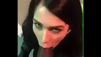 Hot brunette blowjob in parking