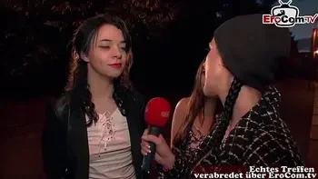 Lustiges Straßencasting mit deutschen teens und fremden passanten