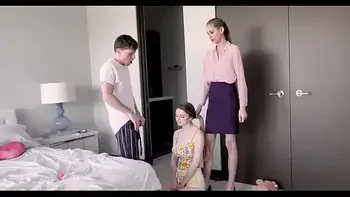 Hot step sister helps stepbrother front