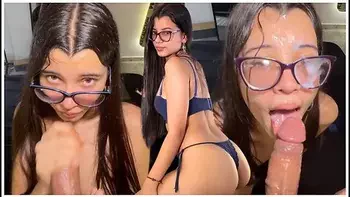 Nerdy 18-year-old Neighbor Is Addicted To Deepthroating