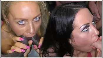 Blue Eyed Milfs Sucking Black And White Cocks