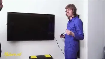 French Milf Get Ass Fucked By The Two Repair Men