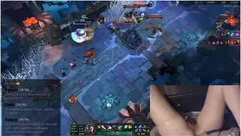 Girl Plays League Of Legends With Vibrator Slowly Massaging Her Clit With Gamer Girl