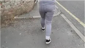 Alice - Very Public Wetting Outside Closed Public Toilets! Pee Accident!