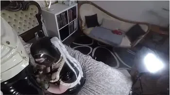 Lina Paige - Miss Maskerade In Full Rubber Give A Blowjob To Her Latex Lord And Swallow His Sperm