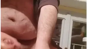 Footjob To A Fat Guy With Cum
