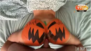 The Local Slut Gets Fucked By The Whole Town On Halloween