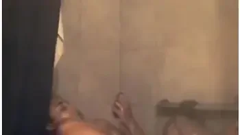Ebony Babe In Shower Masturbating