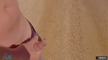 OMG STRANGER CUM IN MY PANTIES ON THE BEACH