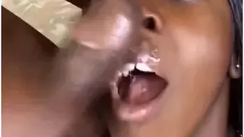Ebony Takes Big In Her Tight Pussy