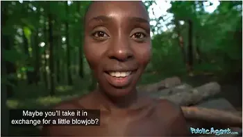 Ebony Model Zaawaadi Taken Into The Woods For Hard Outdoor Fucking