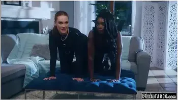 Guy finds submissive wife and her ebony bff in fetish gear