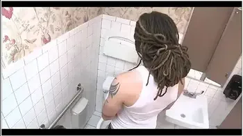 White guy drills black hottie in the toilet