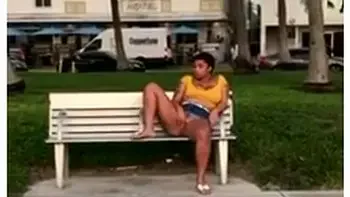 Touching On Herself Outside On South Beach