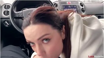 Hot Blowjob In The Parking Lot With Cum Swallowing With Luna Roulette