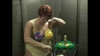 Anna Devot German MILF Easter Bunny Fetish with Big Natural Tits and Dildo Masturbation