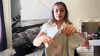 Bubblesincololge Nude School Girl Try On Haul With Huge Natural Tits