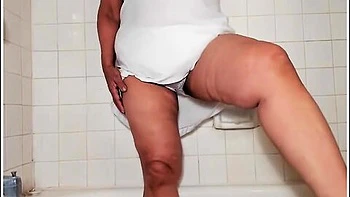 Mature Woman With Very Hairy Pussy Pissing Peeing A Lot