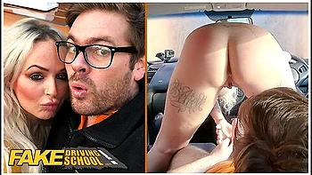 Busty Tattooed Blonde Getting Fucked Before Her Driving Test With Louise Lee And Ryan Ryder