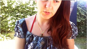 Nicoletta Sunbathes In A Public Garden Wearing A Big Dirty Diaper