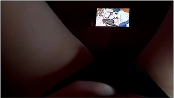 Asian Schoolgirl Watches Hentai And Masturbates While Parents Are Behind The Wall