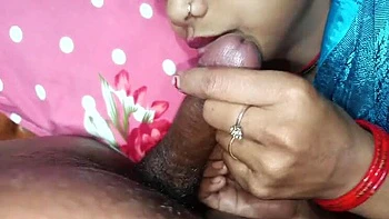 Indian Bhabhi Sucks Big Cock Deep Throat and Swallows Cum in Mouth