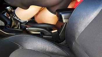 Step Mommy Fucks Taxi Driver in Public Car - Horny Mature in Lingerie Gets Wet Outdoor Orgasm