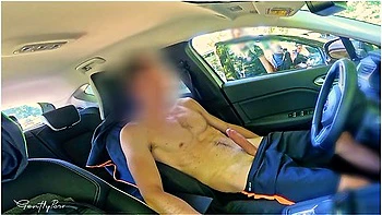 Dickflash Car Adventure: A Little Blonde Slut Gives Me A Fast Handjob While Her Boyfriend Waits