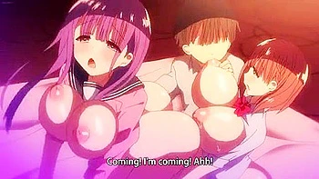 Threesome with my sister, I get sandwiched between two big tits and cum inside them.