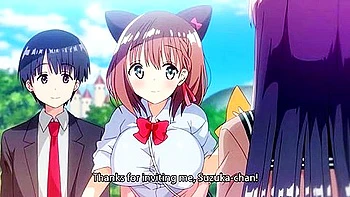 Her senior gives her a titjob, then bukkakes her and thrusts hard into her, cumming inside her.