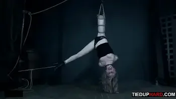 Petite BDSM slave gagged and caned by master