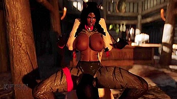 Two Step sisters Juicy Dark Catgirl Maid Fucked By Huge Dragonborn Cock 1