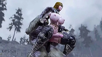 Troll Fucks Curvy Futanari Warrior With His Big Dick 2