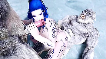 Two Big Troll Fucks Sexy Curvy Blue Magician Amelia