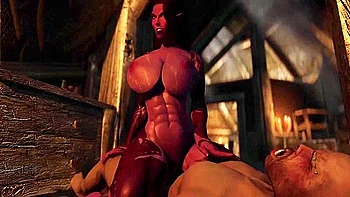 Muscular Dominates Orc Facesitting And Ride On His Cock