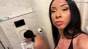 German Princess Caramella Del X Tramples Slave in Shower - Amateur Femdom Foot Fetish with Huge Tits