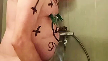 Satan slave is ready for his Piss Enema sacrifice