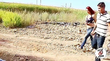 Redhead Teen 18+ With Glasses Gets Fucked Outside