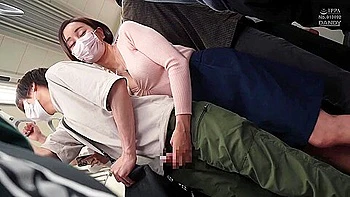 A Horny Mature Woman Who Seduces Her Handsome Boyfriend With A Sticky Handjob From Behind, Even Though Her Girlfriend Is Right Next To Her